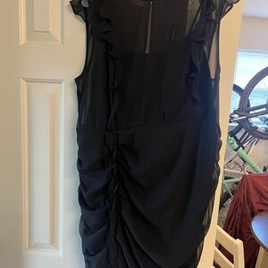 Express Black Ruffle Mini Dress